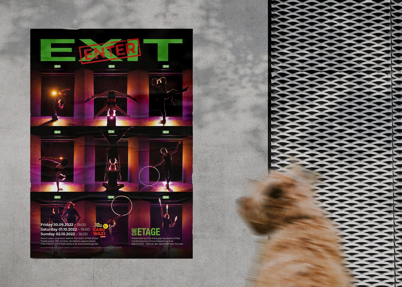 Die Etage, affiche pour le show "Exit Enter", 2022